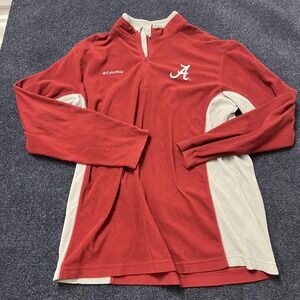 Alabama Crimson Tide Fleece Pullover Mens Large Red Gray NCAA Football Columbia